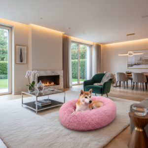 Almaguer Plush Donut Dog Bed – Calming Comfort