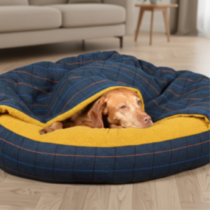 Collared Creatures Green Tweed Snuggle Cocoon Bed