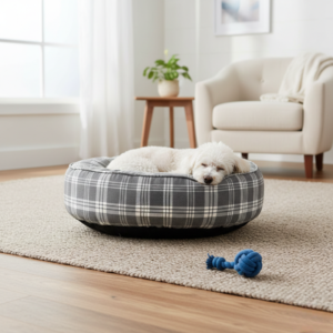 Ancol Orthopedic Red Tartan Donut Bed